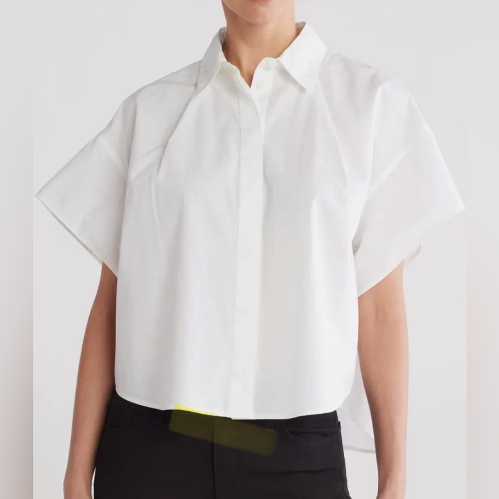 Rag & Bone Maura Cotton Poplin Button Up Shirt Short Sleeve